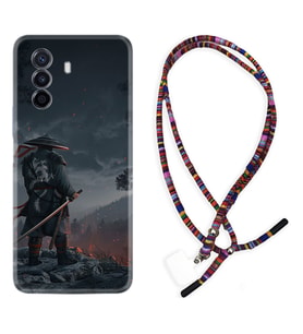 Huawei Nova Y70 Y90 Nova 9 SE  Kılıf Boyun Asklı Rasta Silikon Warrior 1653