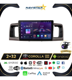 Toyota Corolla 2000-2004 Model 2+64GB Android 13 Kablosuz Carplay Navigasyon Multimedya Sistemi