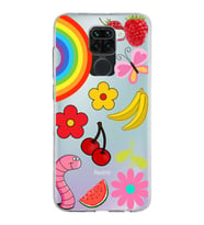PrintiFy Xiaomi Redmi Note 9 ile Uyumlu 1mm Slim Fit Water Color 5 Baskılı Şeffaf  Kılıf