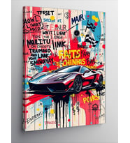 Kanvas Tablo Soyut Araba Graffiti