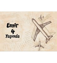 Uçak Temalı Doğum Günü Afişi 70x100 cm