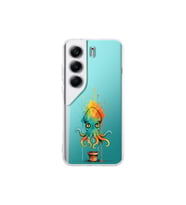 Tecno Camon 40 ile uyumlu Splash ahtapot tasarımlı şeffaf silikon kılıf