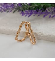 Lente Aksesuar Xuping VIP Serisi Zirkon Taşlı Oval Burgu Küpe (Gold)