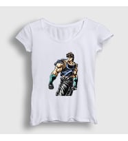 Presmono Kadın Beyaz Jonathan Joestar Anime Jojo T-Shirt 321663tt