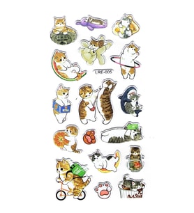 Sticker Kabartmalı Stiker Defter, Planlayıcı Etiket (lre-005) - 17X9 cm - Oyuncu Eğlenceli Kediler