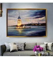 Altın Çerçeveli dekoratif tablo l1210 (Gold)