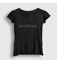 Presmono Kadın Siyah Logo Film The Matrix T-Shirt 253838tt