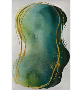 Eliana Home Baskılı, Yıkanabilir Kaymaz Taban Salon Halısı LNA1741 100x150 cm (Yeşil)