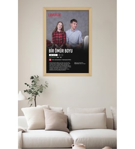 LoveFlix Kişiye Özel Film Afişi Ahşap Tablo  UV Baskı Çerçeveli Tablo