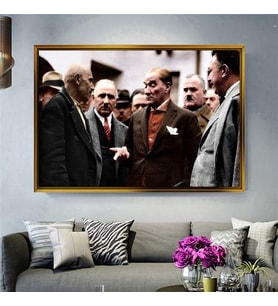 Altın Çerçeveli dekoratif tablo l695 (Gold)