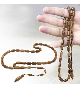 Sistemli Kolye Kesim Açık Kahverengi Cilalı Kuka Tesbih