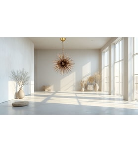 Lampaluce Riccio Modern 9'lu Sarkıt Avize 60cm Eskitme Sarı