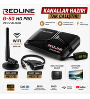 Redline G-50 HD Pro Full HD Uydu Alıcısı TKGS WiFi YouTube 5000 Kanal Tak Çalıştır Tüplü ve LED TV Uyumlu