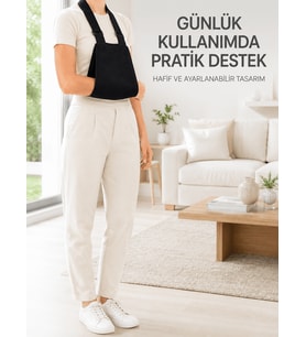 Kol Destek Askısı Ayarlanabilir Boyun Bantlı Rahat Kullanım Siyah