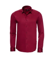 Slimfit Uzun Kollu Bordo Erkek Gömlek - Wessi