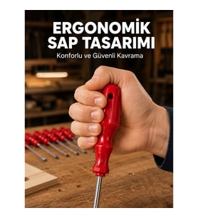 Mey İthalat® Çelik 7'li Tornavida Seti Ergonomik Sap Profesyonel Kullanım