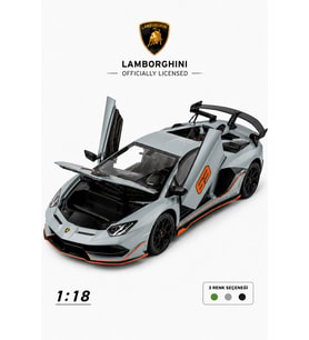 Lisanslı 1:18 Alaşım Lamborghini Aventador SVJ Koleksiyonluk Die-Cast Metal Araba Gri
