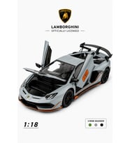 Lisanslı 1:18 Alaşım Lamborghini Aventador SVJ Koleksiyonluk Die-Cast Metal Araba Gri