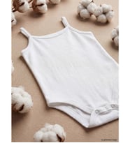 LCW baby Beyaz Askılı Kız Bebek Çıtçıtlı Body