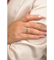 Kadir Jewellery 22 Ayar Altın Kaplama Zirkon Taşlı Ayarlanabilir Kadın Minimal Yüzük
