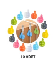 Premium 10'lu El Hareketi Kanca – Çok Fonksiyonlu Yapışkanlı Kablo Tutucu
