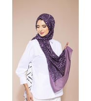 Ekose Desen Pavia Seri Şal Eşarp Askısı ile Birlikte 90X200 cm Mor-90X200