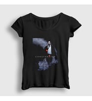 Presmono Kadın Siyah Keanu Reeves Film John Constantine T-Shirt 480652tt