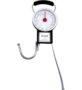 2in1 İbreli Kantar & Metre – 35 KG Pilsiz Mekanik El Tartısı – Valiz, Çuval, Çanta ve Kargo Tartma Aparatı
