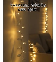 Dekoratif Gümüş Yaprak Led Aydınlatma Pilli Şık Ortam Işığı