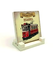 Nostaljik Tramvay Baskılı MDF Masaüstlük