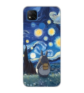 Xiaomi Redmi 9C / 10A Uyumlu Komşum Totoro Tasarımlı Şeffaf Telefon Kılıfı