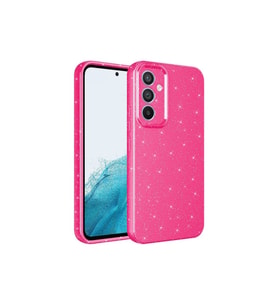 Samsung Galaxy S23 FE Uyumlu Kılıf Kamera Korumalı Simli Lüks Zore Koton Kapak (K.Pembe)