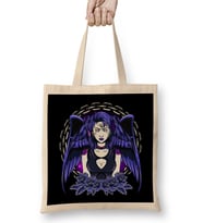 Awesome Gothic Angel Girl Wings & Flowers Bez Çanta Uzun Saplı