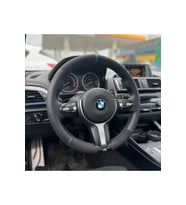 DİKİŞLİ DİREKSİYON KILIFI NUBUK/NOKTA DERİ MAVİ YÜZÜK/DİKİŞ 2.18 F30 İÇİN
