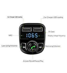 Carx8 Bluetooth Araç Kiti Fm Transmitter