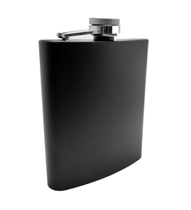 Çelik üzeri Mat Siyah 7 oz 200 ml İçki Matarası py50sy