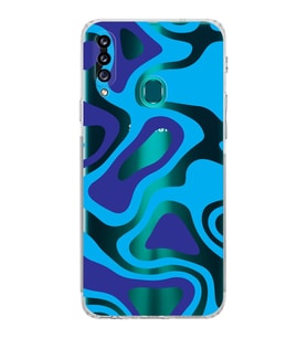 Samsung Galaxy A20s  Kamera Korumalı  Kapak Renkli Desen Tasarımlı  Şeffaf Kılıf
