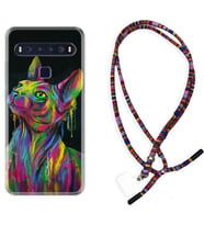 TCL 10L 10 Plus 10SE 20E 20SE 30 L7 Kılıf Boyun Asklı Rasta Silikon Color Cat 1754