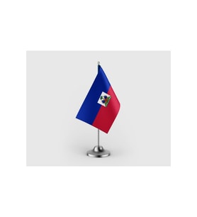 Haiti Devleti Tekli Saten Masa Bayrağı Seti