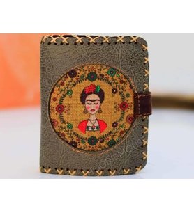 Frida Figürlü Küçük Cüzdan Etnik Bohem Retro Style -Yesil