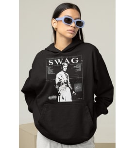 Tasarım Justin Bieber Swag Baskılı Unisex Oversize Şarkıcı Hoodie