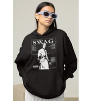 Tasarım Justin Bieber Swag Baskılı Unisex Oversize Şarkıcı Hoodie