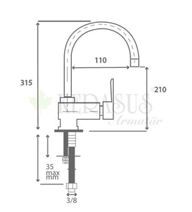 KERASUS SPACE SERİSİ - MİX KUĞU LAVABO BATARYASI 40Ø