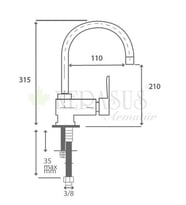 KERASUS SPACE SERİSİ - MİX KUĞU LAVABO BATARYASI 40Ø