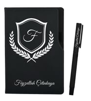 Kişiye Özel Sevgiliye Doğum Günü Hediyesi Siyah Defter ve Roller Kalem Hediye Seti