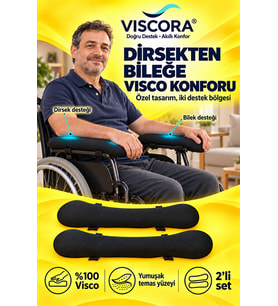 Visco Tekerlekli Sandalye Kolçak Destek Pedi 2’li – Cırtlı Dirsek ve Bilek Destek Minderi