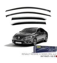 Renault Megane 4 Sedan Kromlu Cam Rüzgarlığı Niken 2016+ sonrası uyumlu (Beyaz)