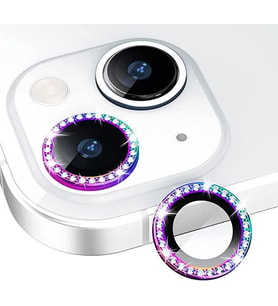 Binano Iphone 11/12/12 Mini Taşlı Gökkuşağı Kamera Koruyucu