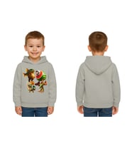 Unisex Brainrot Baskılı Çocuk Swaetshirt Kapüşonlu 3 İplik Şardonlu (Gri)