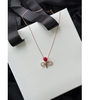 925 Gümüş Rose Gold Kaplama Sonsuzluk Gülü Kolye
